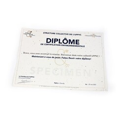 Diplôme A4 papier graines