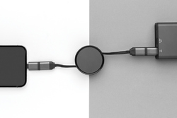 Câble 45W rétractable 6 en 1 en aluminium recyclé Terra RCS