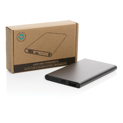 Powerbank 4000mAh en plastique recyclé/aluminium RCS
