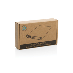 Powerbank 4000mAh en plastique recyclé/aluminium RCS