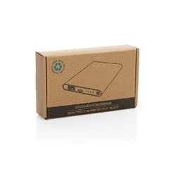 Powerbank 4000mAh en plastique recyclé/aluminium RCS