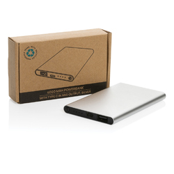 Powerbank 4000mAh en plastique recyclé/aluminium RCS