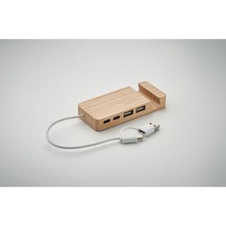 HUBSTAND Hub USB 4 ports en bambou