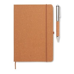 ELEGANOTE Carnet en cuir recyclé et stylo