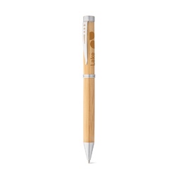 LAKE. Stylo en bambou avec mécanisme twist et clip en métal