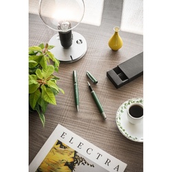 RE-LANDO-SET. Set rollet et stylo bille avec corps en aluminium recyclé (100% rAL)