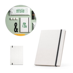 MILKY. Carnet A5 fabriqué à partir de briques de lait recyclées avec pages lignées