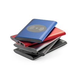 CASSINI. Power bank 4 000 mAh avec chargeur sans fil 5W en aluminium recyclé (100 % rAL)