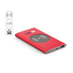 CASSINI. Power bank 4 000 mAh avec chargeur sans fil 5W en aluminium recyclé (100 % rAL)