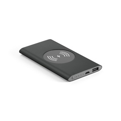 CASSINI. Power bank 4 000 mAh avec chargeur sans fil 5W en aluminium recyclé (100 % rAL)