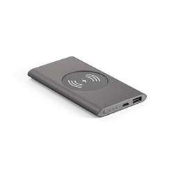 CASSINI. Power bank 4 000 mAh avec chargeur sans fil 5W en aluminium recyclé (100 % rAL)