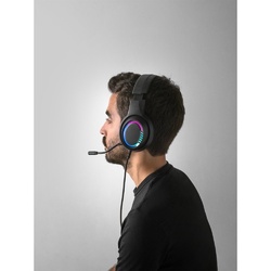 Thorne Headset RGB. Écouteurs gaming avec câble de 2 m, microphone et lumières LED RVB en ABS
