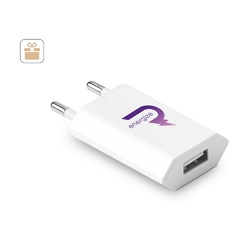 WOESE. Adaptateur secteur USB-A 5W en ABS recyclé (100 % rABS)