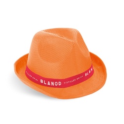 MANOLO POLI. Chapeau en PP avec ruban en polyester blanc