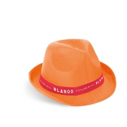 MANOLO POLI. Chapeau en PP avec ruban en polyester blanc