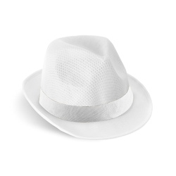 MANOLO POLI. Chapeau en PP avec ruban en polyester blanc