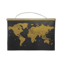 Carte à gratter 'Marco Polo' (Monde), avec système d'accroche murale