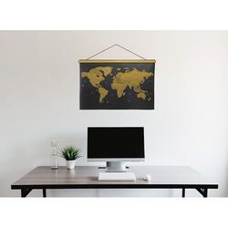 Carte à gratter 'Marco Polo' (Monde), avec système d'accroche murale