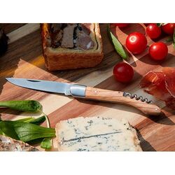 Couteau 'Héritage', 12cm, tire-bouchon, olivier