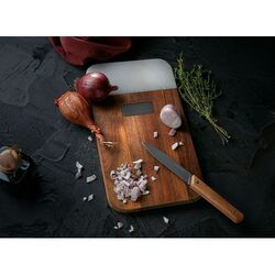 Planche à découper en acacia et marbre blanc 'Stavanger' (S)