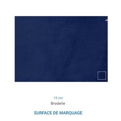 Plaid français RENNES sans ourlet - Bleu Royal