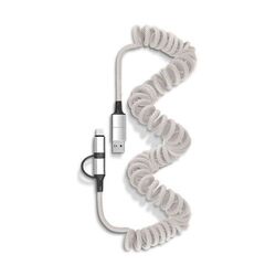 CABLE DE CHARGE RAPIDE ET TRANSFERT RETRACTABLE A RESSORT 6 EN 1