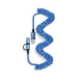 CABLE DE CHARGE RAPIDE ET TRANSFERT RETRACTABLE A RESSORT 6 EN 1