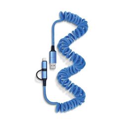 CABLE DE CHARGE RAPIDE ET TRANSFERT RETRACTABLE A RESSORT 6 EN 1