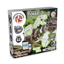 2 in 1 Fossil Excavation Kit IV. Jeu éducatif livré avec un sac cadeau en non-tissé (80 g/m²)