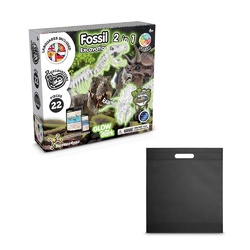 2 in 1 Fossil Excavation Kit IV. Jeu éducatif livré avec un sac cadeau en non-tissé (80 g/m²)