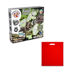 2 in 1 Fossil Excavation Kit IV. Jeu éducatif livré avec un sac cadeau en non-tissé (80 g/m²)