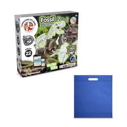 2 in 1 Fossil Excavation Kit IV. Jeu éducatif livré avec un sac cadeau en non-tissé (80 g/m²)