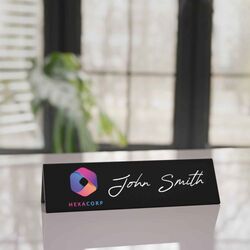 Chevalet Porte-Nom Tableau Noir 210 x 60 mm