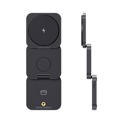 Chargeur 15W pliable 3 en 1 en aluminium recyclé RCS  Terra