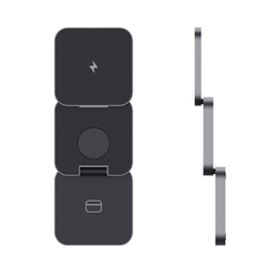 Chargeur 15W pliable 3 en 1 en aluminium recyclé RCS  Terra