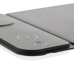 Tapis de souris chargeur 15W 3 en 1 en PU RCS Swiss peak