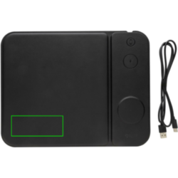 Tapis de souris chargeur 15W 3 en 1 en PU RCS Swiss peak
