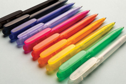 Stylo transparent en ABS recyclé et certifié GRS Devin