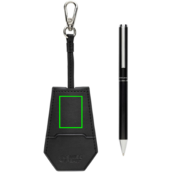Set porte-clés et stylo en PU recyclé RCS Swiss Peak Tula