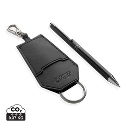 Set porte-clés et stylo en rPET PU RCS Swiss Peak Tula