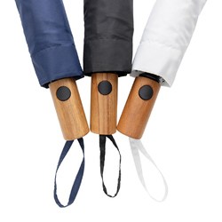 Mini parapluie 21' à ouverture auto en bois d'acacia Kaycey