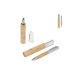 Stylo-bille en métal bambou dans un tube