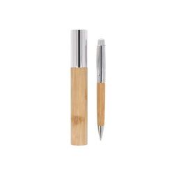 Stylo-bille en métal bambou dans un tube