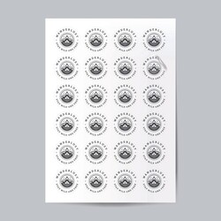 Sticker blanc en PLANCHE A4 (INT/EXT) Blanc 13 stickers intérieurs