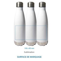 Bouteille isotherme SCREW blanche fond Argent - 500ml