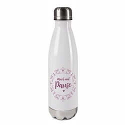 Bouteille isotherme SCREW blanche fond Argent - 500ml