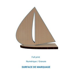 Trophée en bois BATEAU 10cm - France Bois