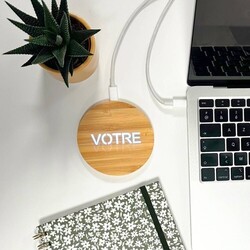 Chargeur à induction bambou rétroéclairée