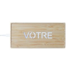 Batterie solaire bambou rétroéclairée - 10 000 mAh