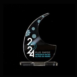 Trophée en plexiglas VIRGULE - France 3 mm